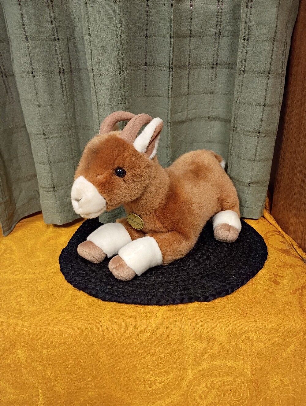 Aurora Miyoni Realistic Brown And White Plush Goat Size 14"